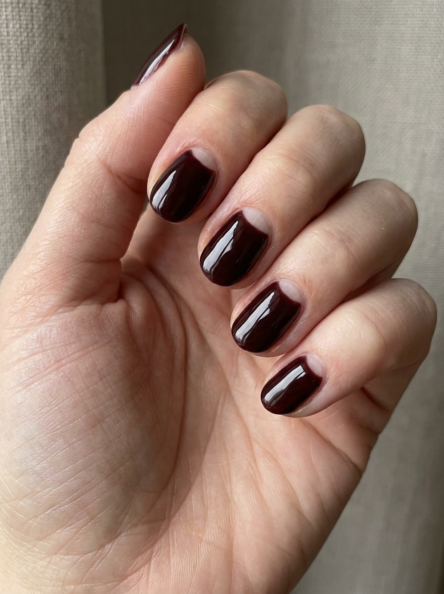 Oxblood Half-Moon Nails als Oxblood Nails Inspiration 2026
